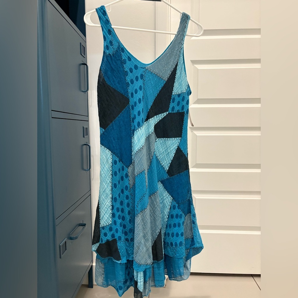 Lucky Mode Sleeveless Dress Blue Size L